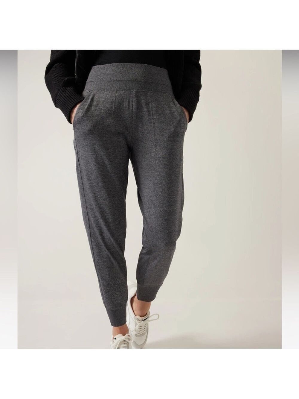 ATHLETA Vince Jogger Grey Heather Elastic Waistband Workout Pant S